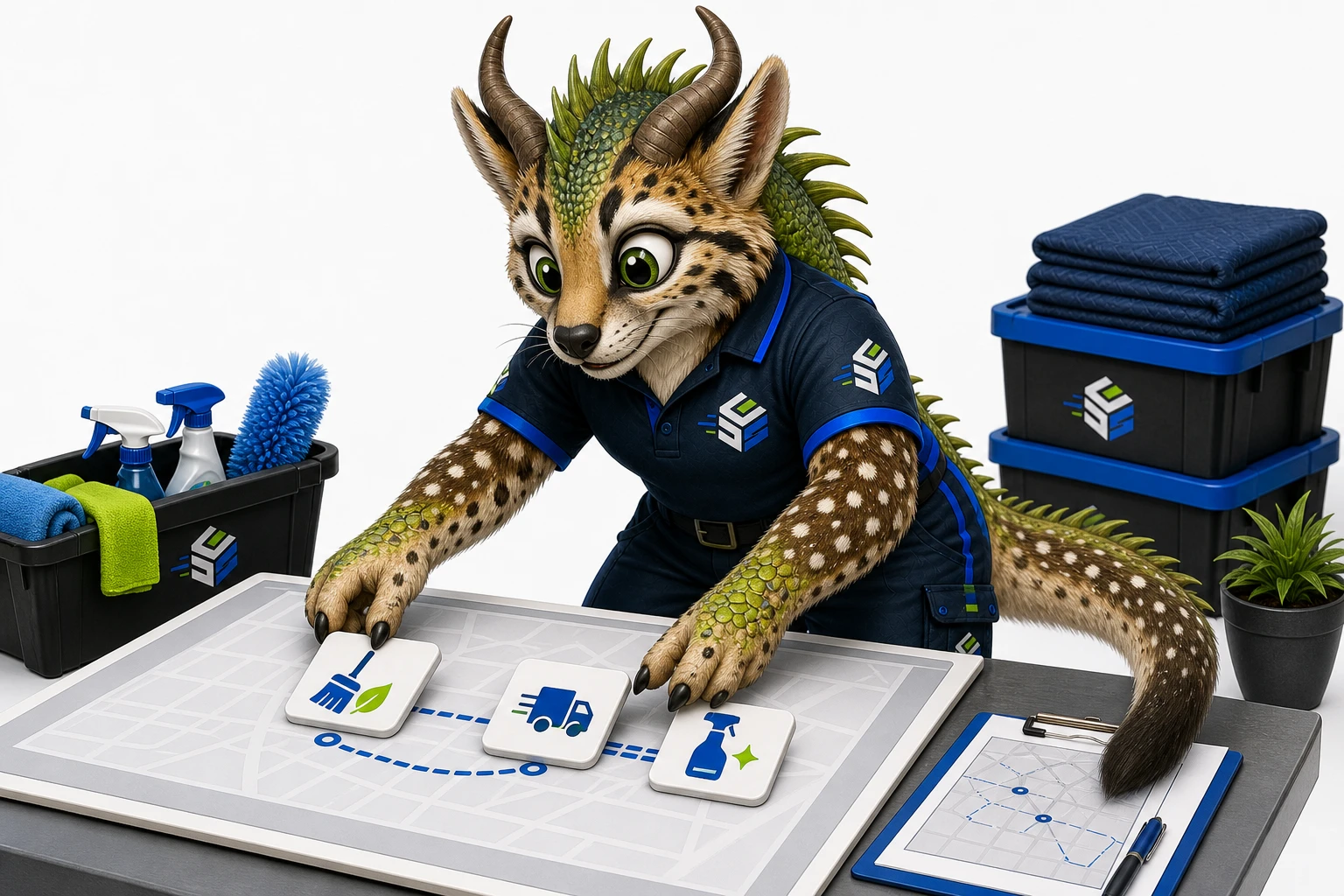 Ein Schmidttierchen verbindet Reinigung, Räumung und Transport in einem Arbeitsplan